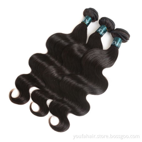 12A Brazilian Human Hair Body Wave HD Lace Closure with 3 Hair Bundles Virgin Hair Extension with Transparent HD Lace Frontal